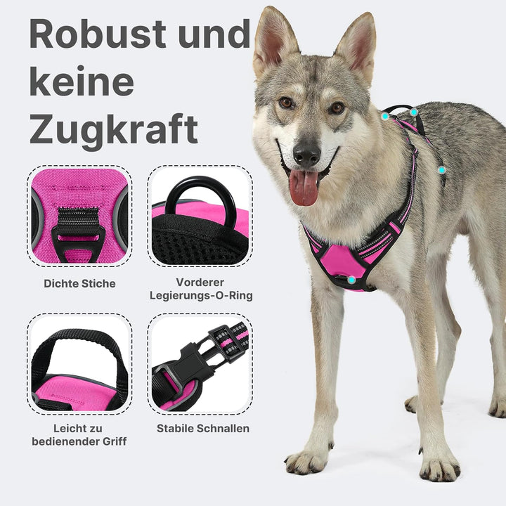 Demigreat Hundegeschirr Mittelgrosse Grosse Hunde, Anti Zug Hundegeschirr Gepolstert mit Griff, Atmu