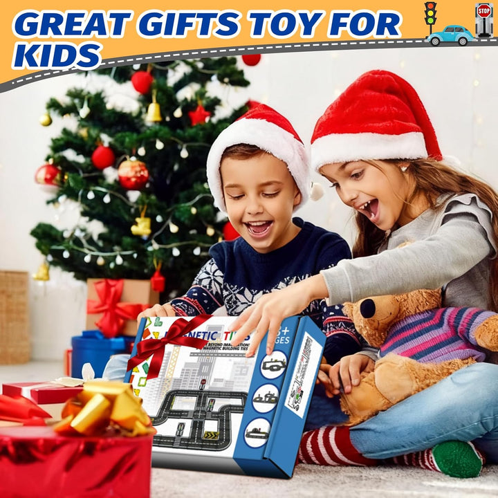 Magnetische Bausteine,46PCS Magnetbausteine Spielzeug für 3 4 5 6 Jahre alt Jungen Mädchen, Magnet F