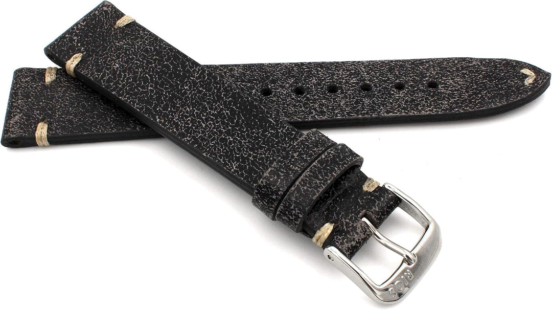 Rios1931 Sagittarius Vintage Rindsleder Uhrenarmband handgemacht in Deutschland Robust 18mm Scratche