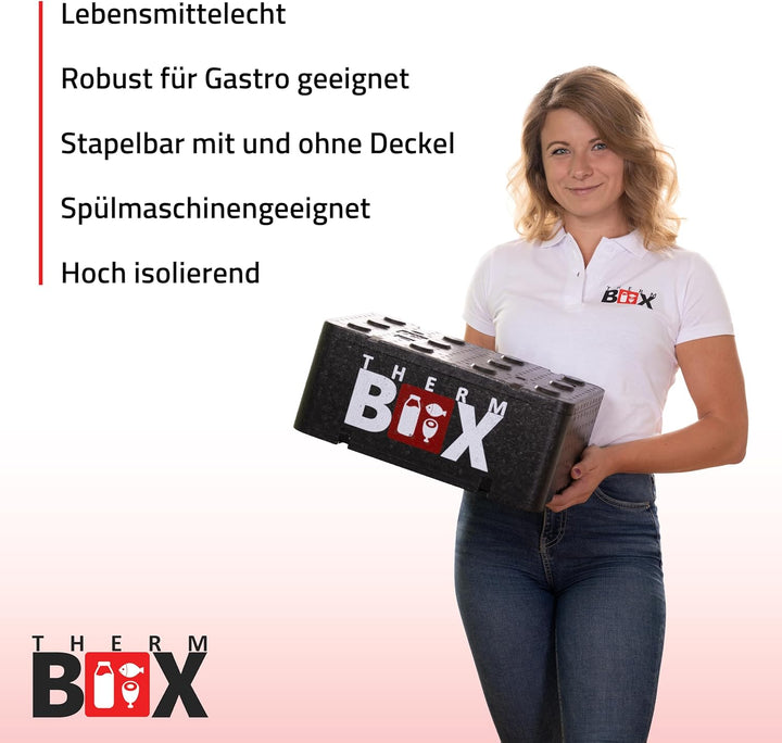 THERM BOX Styroporbox Profi gross mit Kühlakku für Kühlbox Transportbox Thermobehälter Wiederverwend