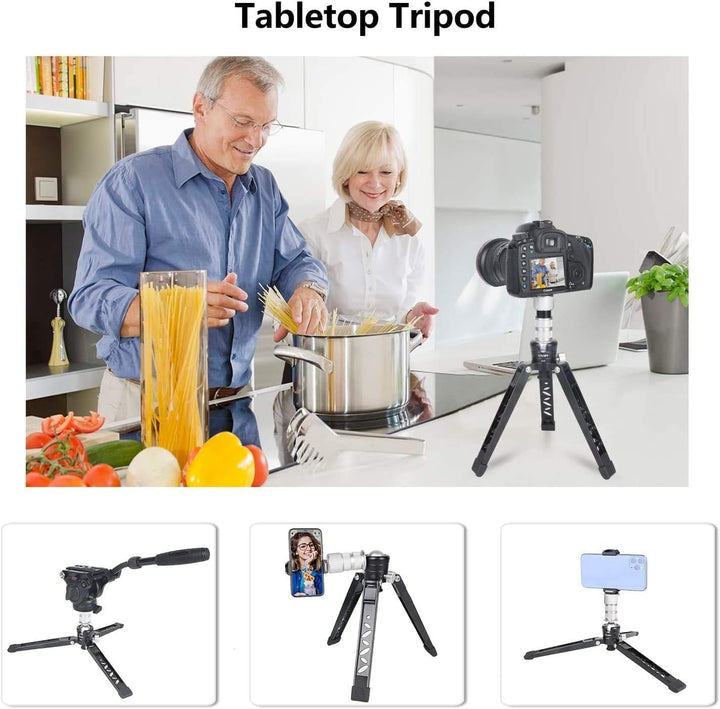 Cayer Tabletop Mini Stativ, 3 Feet SV5 Alumunium Stativ für Einbeinstative mit 3/8 "-16 Befestigungs