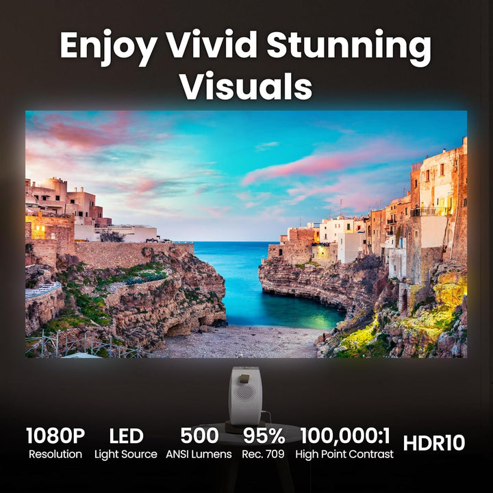 BenQ GV32 1080p Tragbarer Deckenbeamer, 500 ANSI-Lumen-LED, Google TV mit Netflix-Lizenz, HDR10 mit