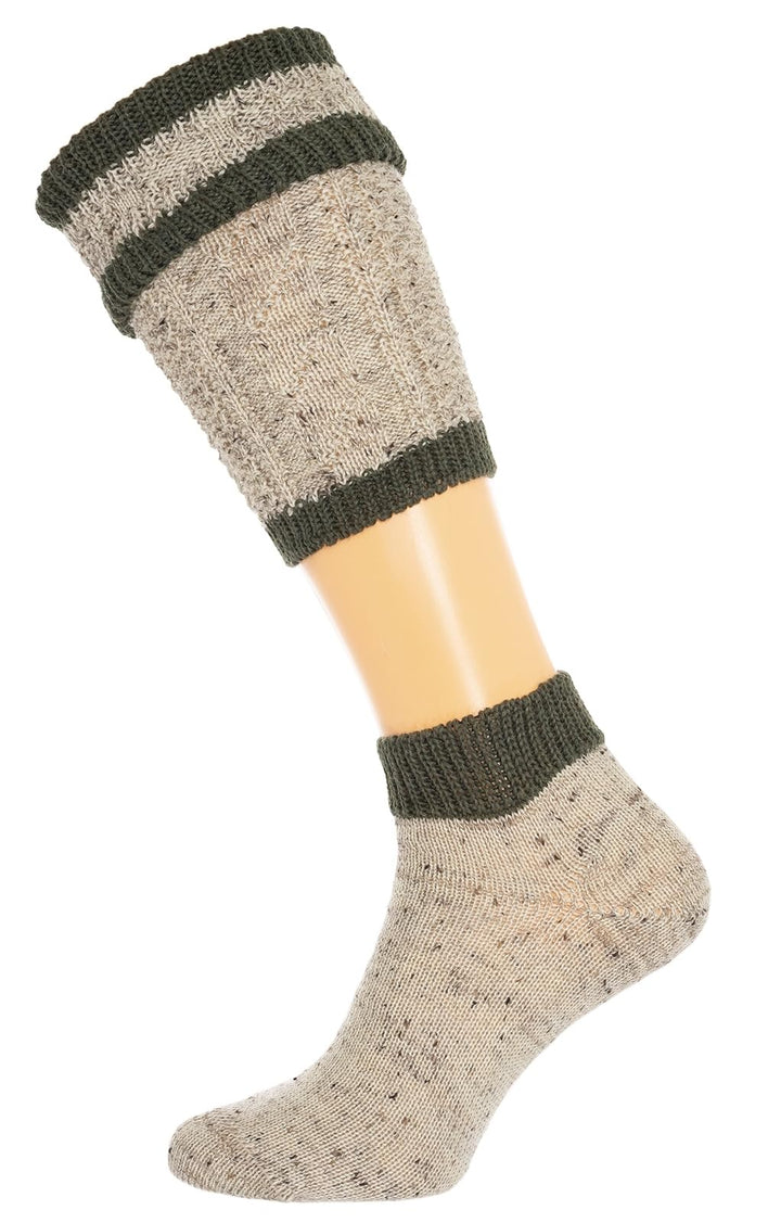 Lusana Herren Trachtenstrümpfe 40 Beige (Beigemeliert/Jägergrün 930), 40 Beige (Beigemeliert/Jägergr