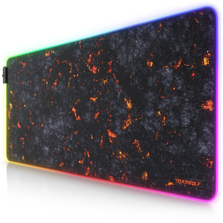 CSL-Computer – XXL-RGB-Gaming-Mauspad – LED-Schreibtischunterlage – 900 x 400 mm – 7 kräftige RGB-Fa