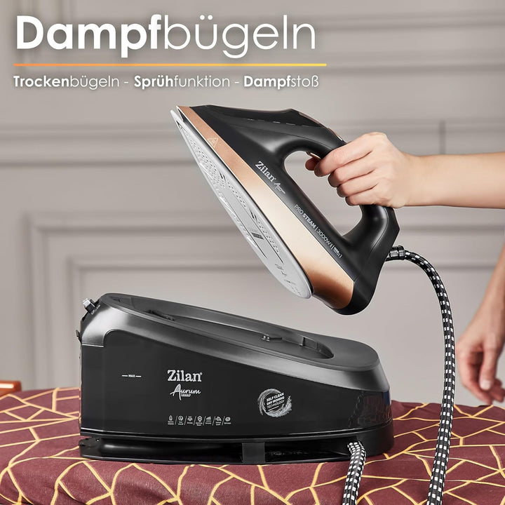 Bügelstation Dampfbügeleisen mit Station Dampfbügelstation 1,5L Wassertank Selbstreinigungsfunktion