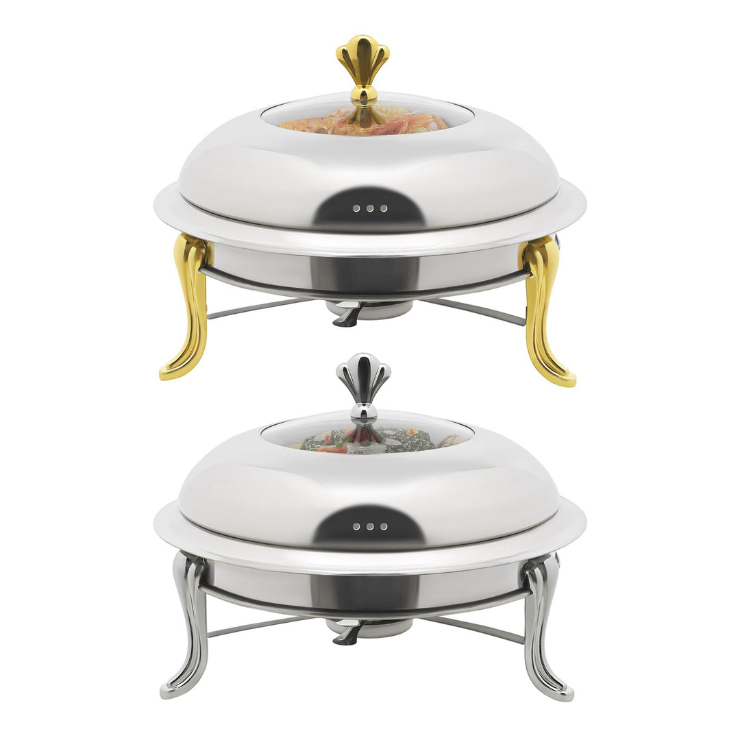 Speisewärmer mit Deckel, Edelstahl, Warmhalteplatte, Buffet, Chafing Dish, Warmhalteplatte (Silber),