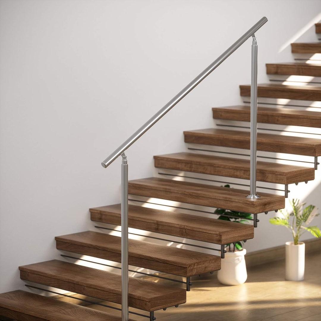 MONZANA® Treppengeländer Edelstahl Pflegeleicht 80cm ohne Querstreben Innen und Aussen Handlauf Gelä