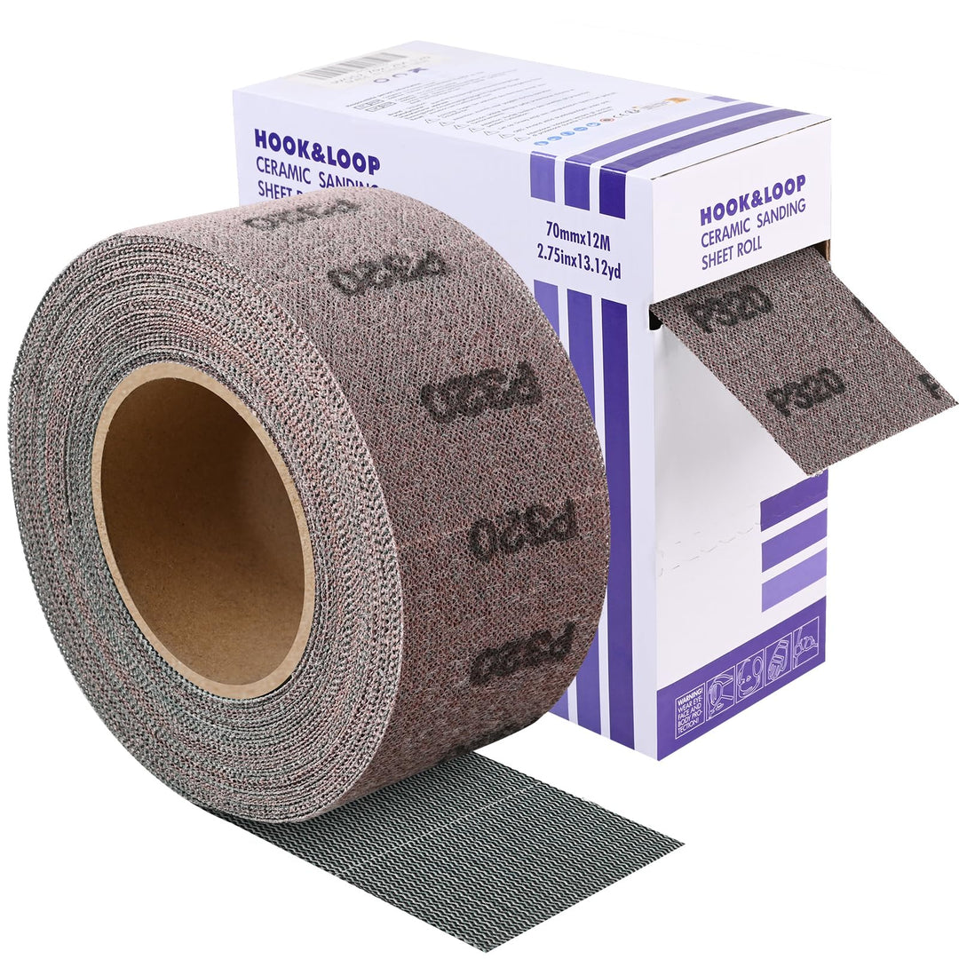 Körnung P320 Netz Schleifpapier Rolle Klett, 70 mm x 12 m, Kollokation mit 70mm Breites Handschleife