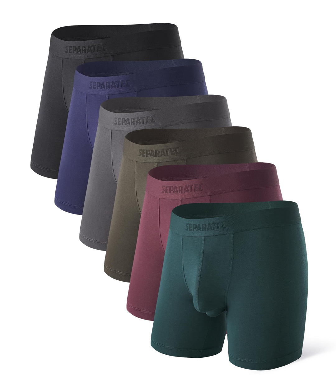 Separatec Boxershorts Herren Bambus Rayon Unterhosen Weich Atmungsaktiv Stretch Retroshorts Männer D