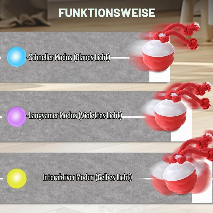 Interaktives Hundespielzeug, Interaktiver Spielball für Hunde mit Schnur, Hundeball Elektrisch Ball,