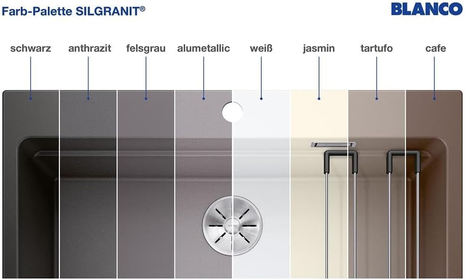 BLANCO FAVUM XL 6 S | SILGRANIT schwarz | Einbauart: Einbau von Oben | reversibel | ohne Ablauffernb