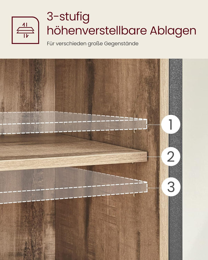 VASAGLE Sideboard, Küchenschrank, Aufbewahrungsschrank, mit Schiebetür, 30 x 70 x 80 cm, verstellbar