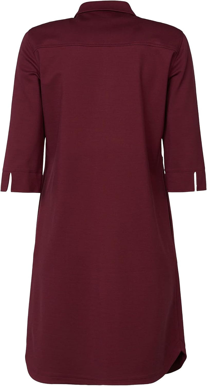 ESPRIT Hemdblusenkleid aus Punto-Jersey 30 515/Aubergine, 30 515/Aubergine