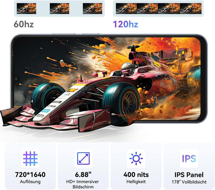 Blackview Wave 10 Smartphone Ohne Vertrag, Android 16 Handy,6,88" 120Hz, 32GB+128GB/2TB,32MP 13MP/50