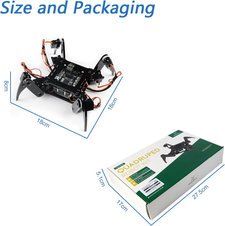 FREENOVE Quadruped Robot Kit (Compatible with Arduino IDE), App Remote Control, Walking Crawling Twi