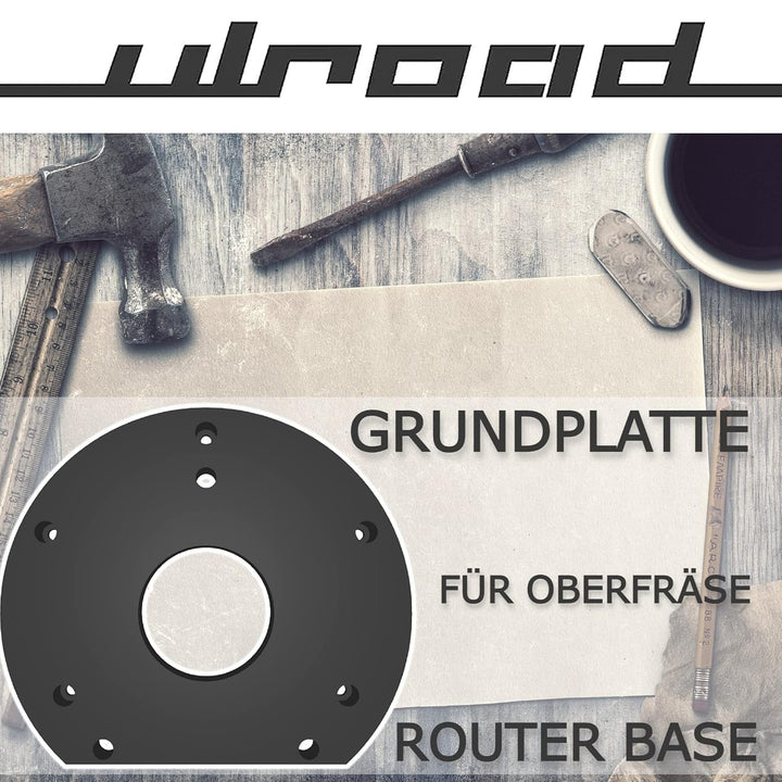 ULROAD Grundplatte Gleitplatte Fräsplatte passend für Bosch POF1400ACE 1200AE Oberfräse Fräse Router