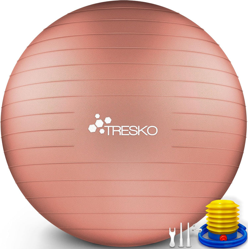 TRESKO® Gymnastikball BPA-Frei inkl. Luftpumpe | Ball für Fitness, Yoga, Gymnastik, Schwangerschaft,