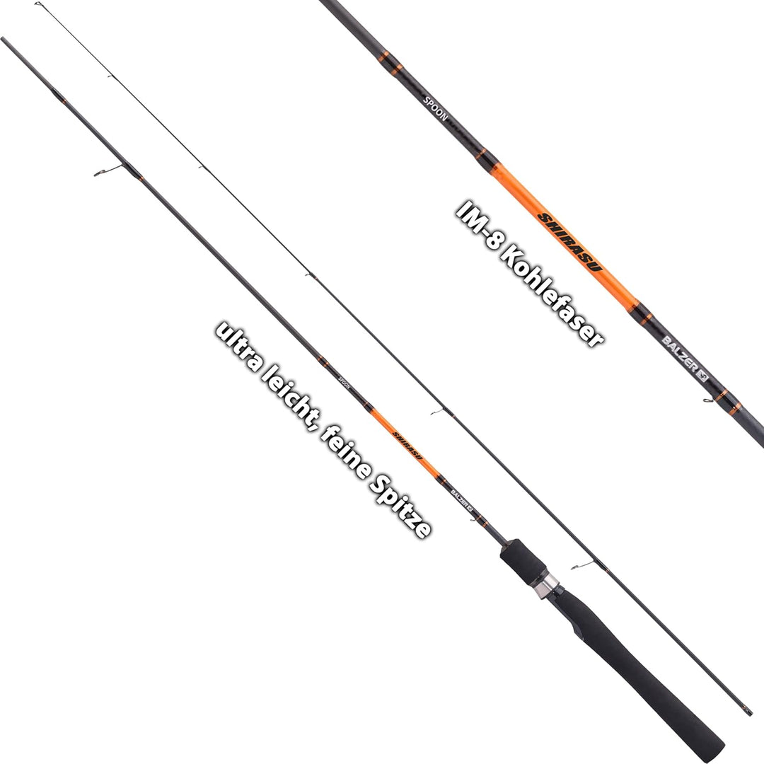 Balzer Shirasu Spoon Combo Rute Rolle Schnur Angelset