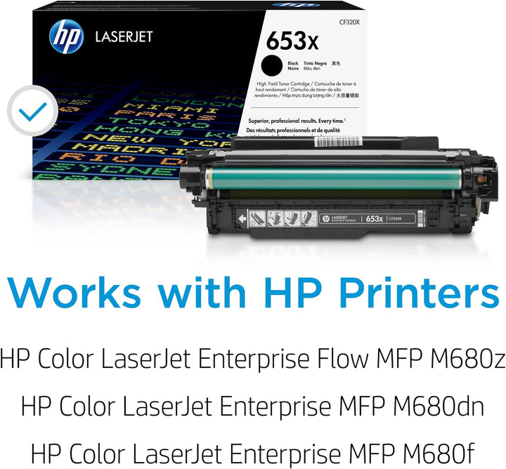 HP 653X (CF320X) Schwarz Original Toner mit hoher Reichweite für HP Color Laserjet Enterprise M680