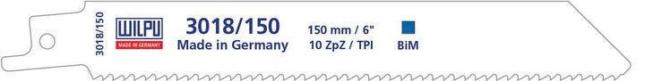WILPU 3018/150 Säbelsägeblatt für Metall 150x19x0,9mm Z10-20 Stück 150x19x0,9mm Z10 - 20 Stück Wilpu
