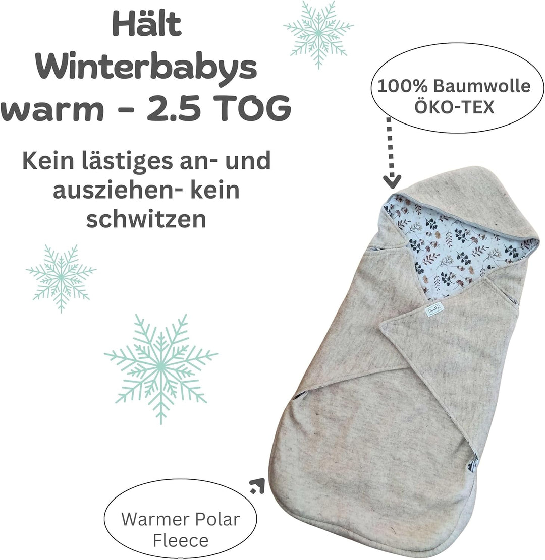 WOLLWALK Einschlagdecke Baby Fusssack (Light) Beige, Beige