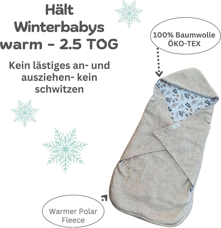 WOLLWALK Einschlagdecke Baby Fusssack (Light) Beige, Beige