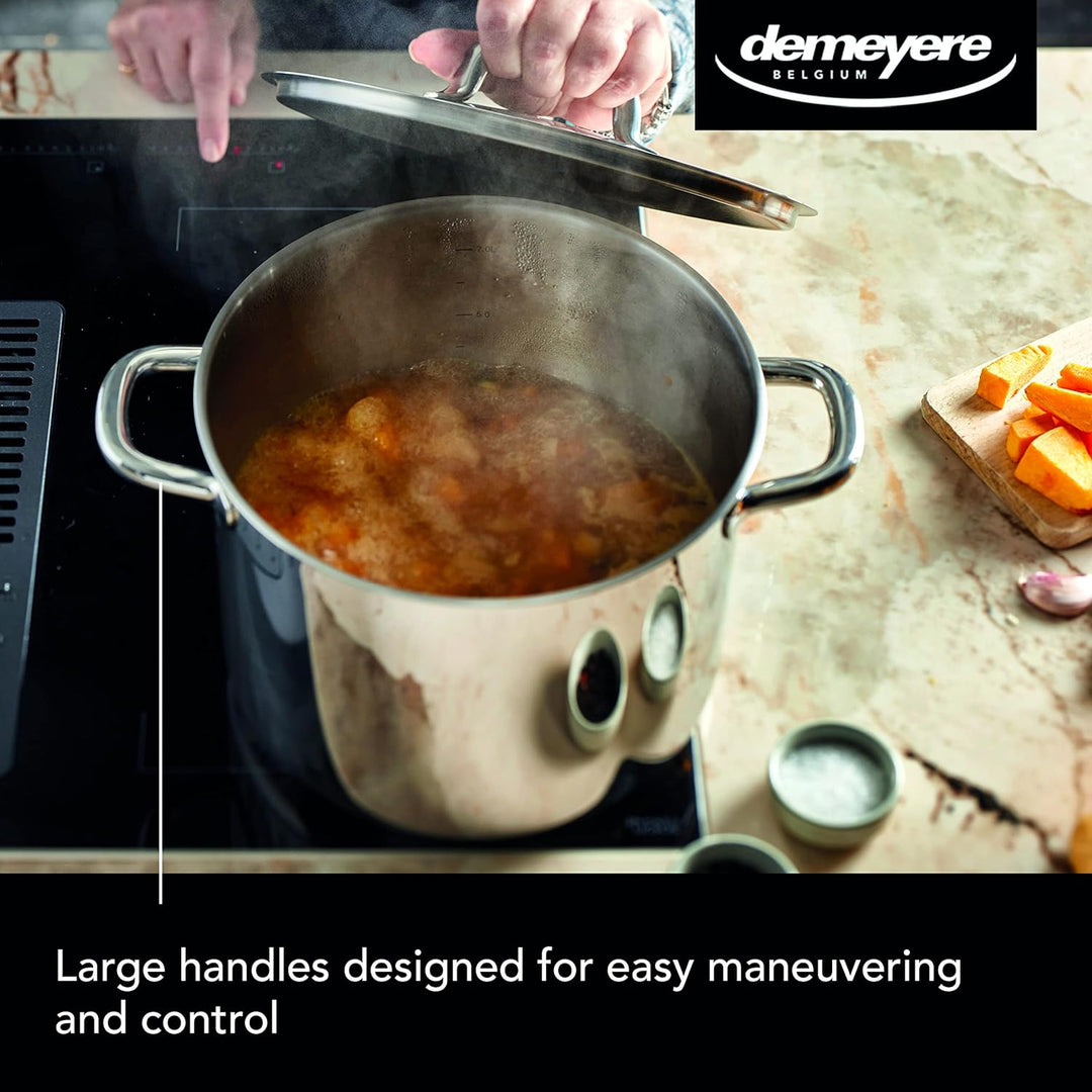 Demeyere Classico 3 Suppentopf fuer Induktion und anderen Herdarten, Topf mit Deckel aus pflegeleich