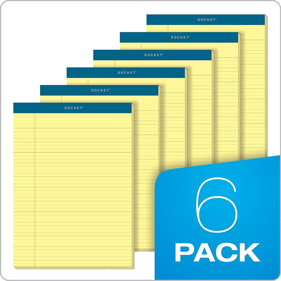 Tops Docket Gold Schreibblöcke, 21,6 x 29,5 cm, perforiert, Kanarienpapier, schmales Lineal, 2 x die