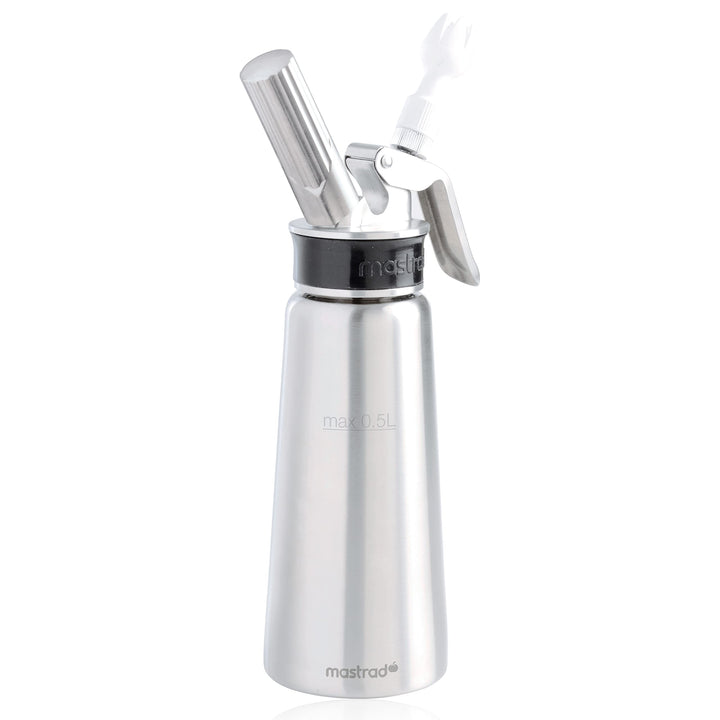 Mastrad Sahnebereiter Edelstahl Siphon Pro Whipper - abnehmbarer Kopf - temperaturbeständiges Metall