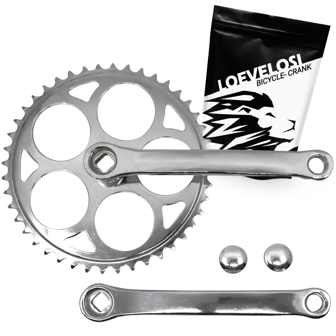 1-fach Fahrrad Kurbel verstärkter Stahl Crank Set Vierkant Kurbelgarnitur 170 mm Kurbelarm für Retro