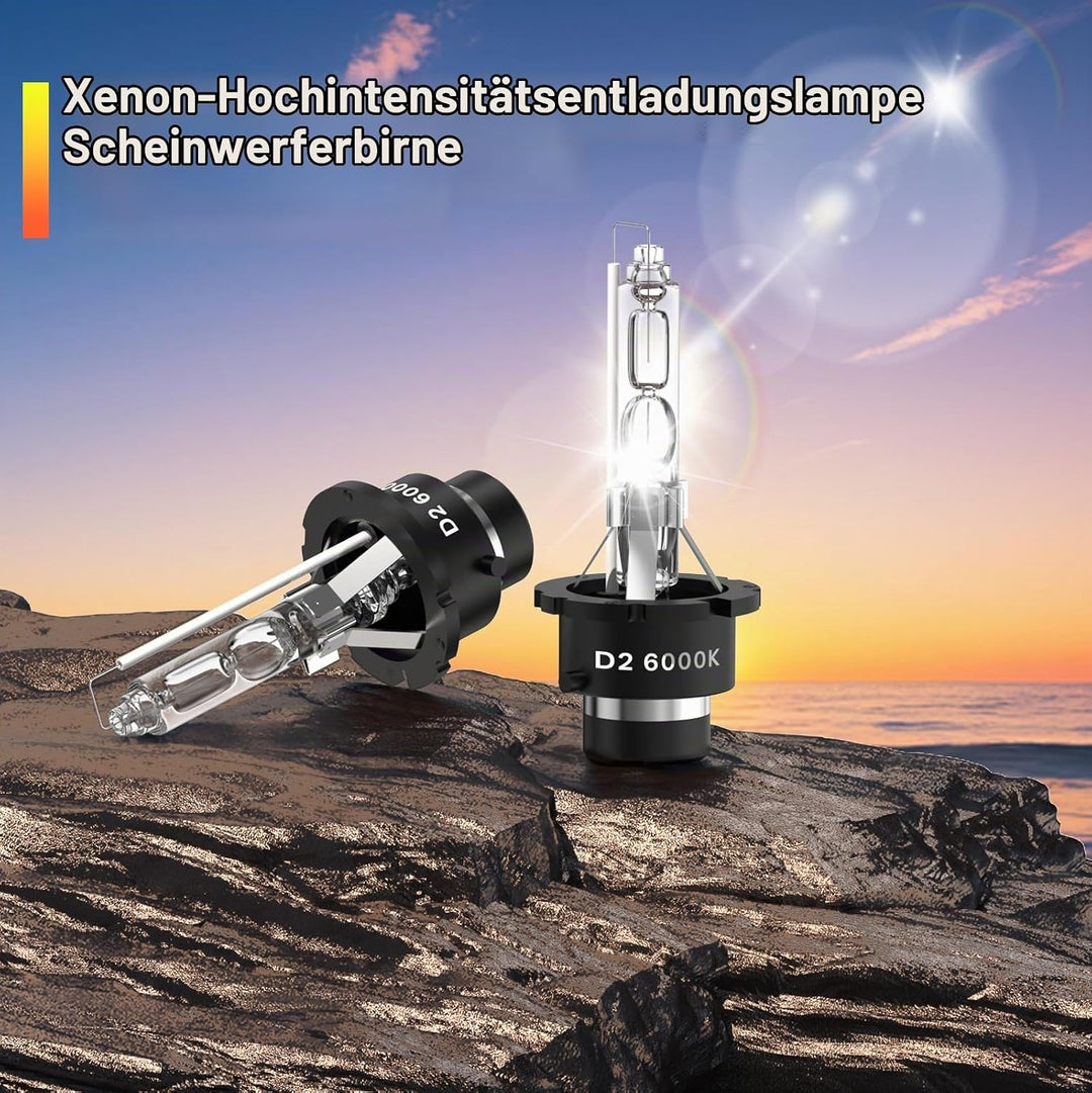2 Pack D2S Xenon Brenner 6000K Weiss Leicht Bläulich Hervorragende Helligkeit &amp; Sicht Einfacher Einb