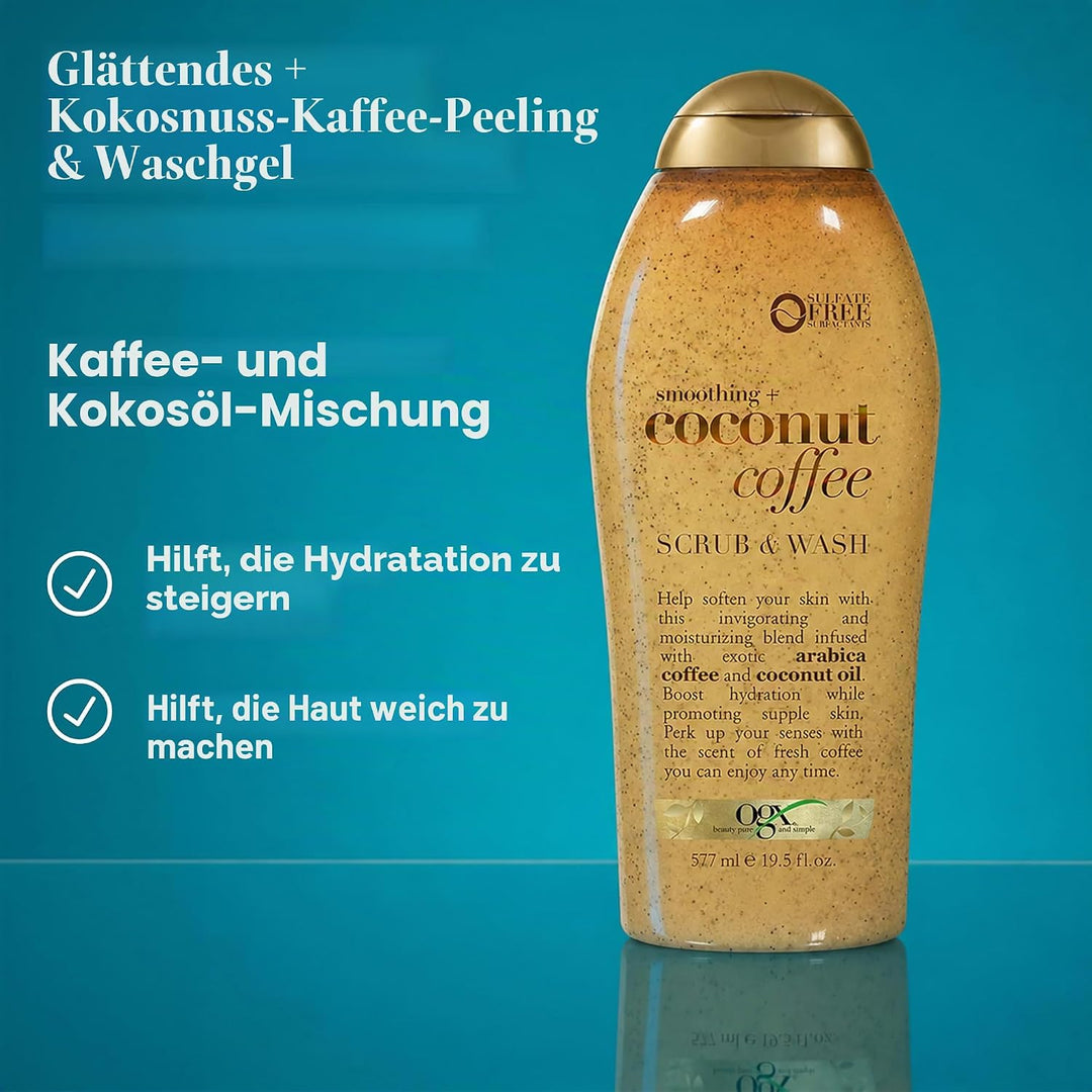 Ogx Coconut Coffee Body Wash - 19.5oz, 19.5 Oz Peeling, Peeling