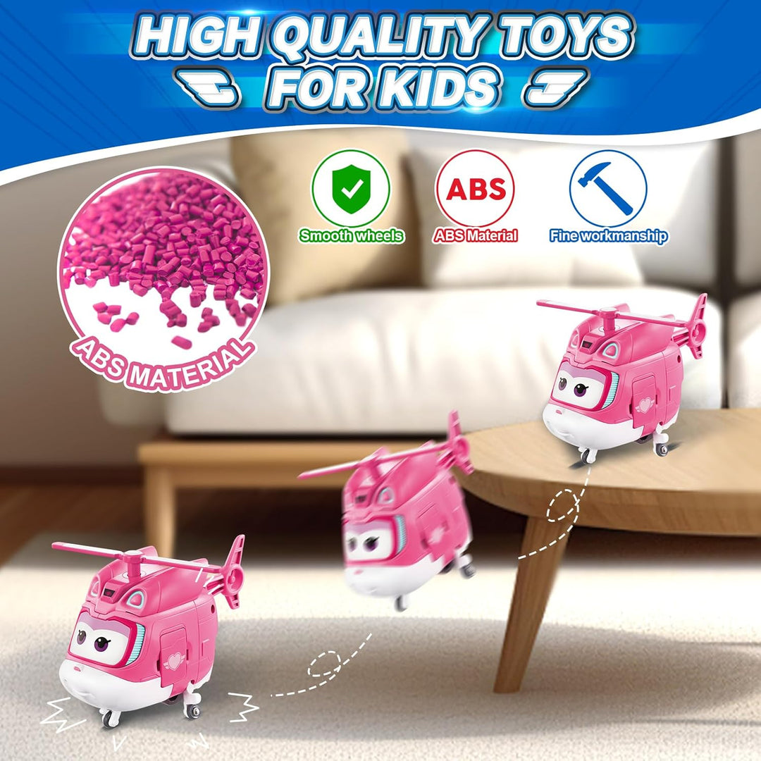 Super Wings Transformations-Flugzeug Supercharged Dizzy, ca. 12,7 cm grosse Spiel-Figur für Kinder,