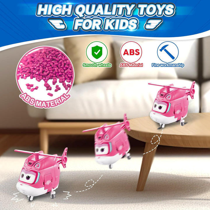 Super Wings Transformations-Flugzeug Supercharged Dizzy, ca. 12,7 cm grosse Spiel-Figur für Kinder,