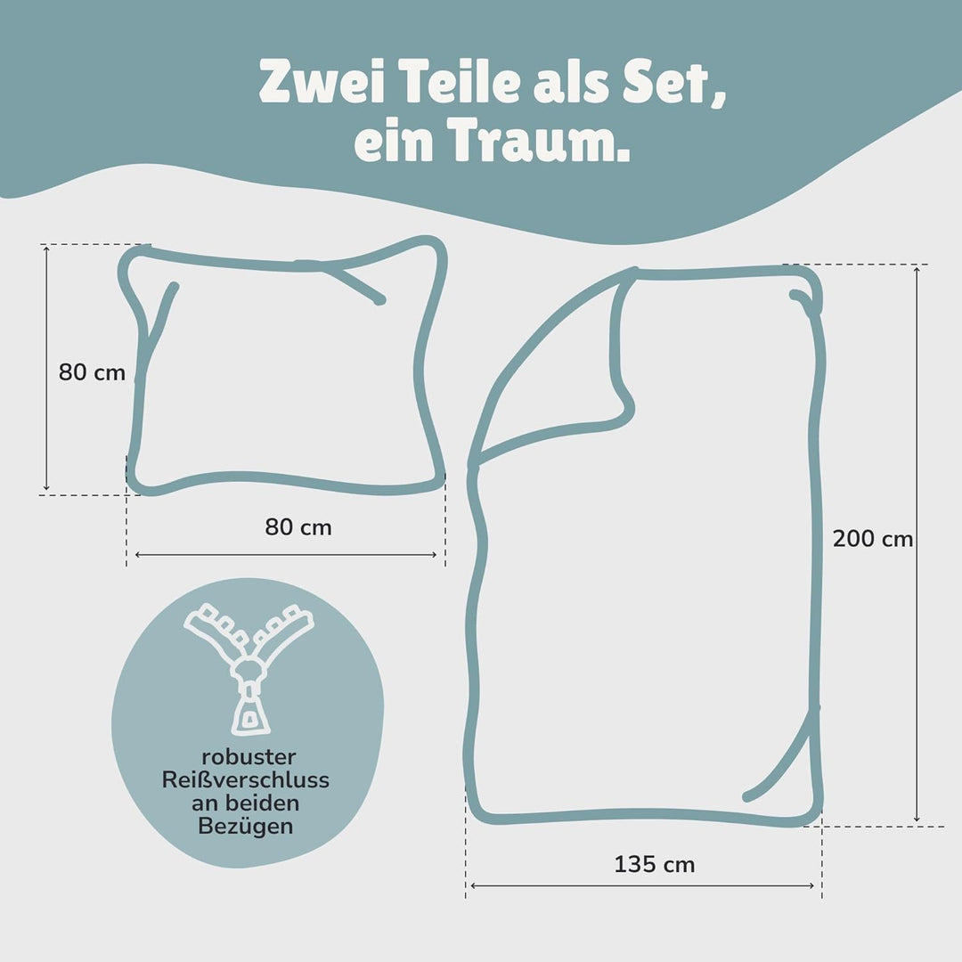 Familando Moderne Wende Bettwäsche-Set 135 x 200 cm 80 x 80 cm mit Traumfänger 100% Baumwolle Dream-
