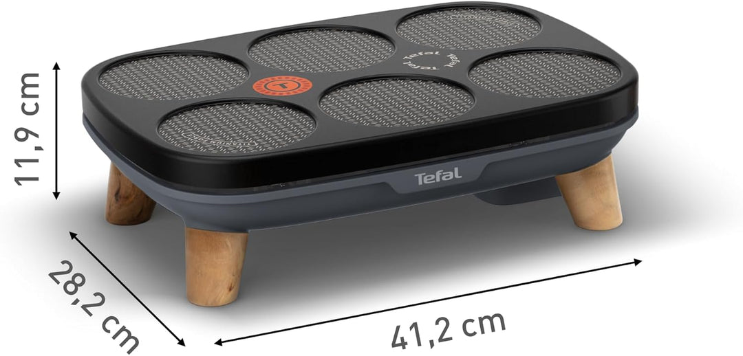 Tefal Crêpier Gourmet PY901BF1 Elektrischer Crêpes-Topf, 6 Ausgaben, Antihaftbeschichtung, einfache