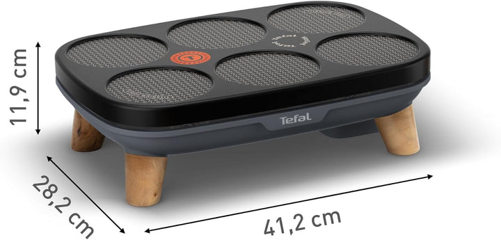 Tefal Crêpier Gourmet PY901BF1 Elektrischer Crêpes-Topf, 6 Ausgaben, Antihaftbeschichtung, einfache