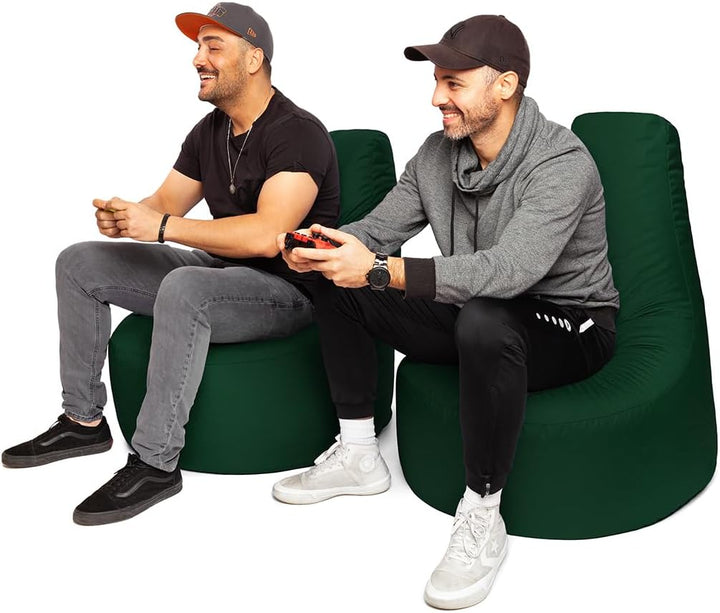 PATCH HOME Gamer Sessel inkl. Würfel Bean Bag Set Ø80cm, 30cm Sitzhöhe, 90cm Höhe + 35x35cm Würfel D