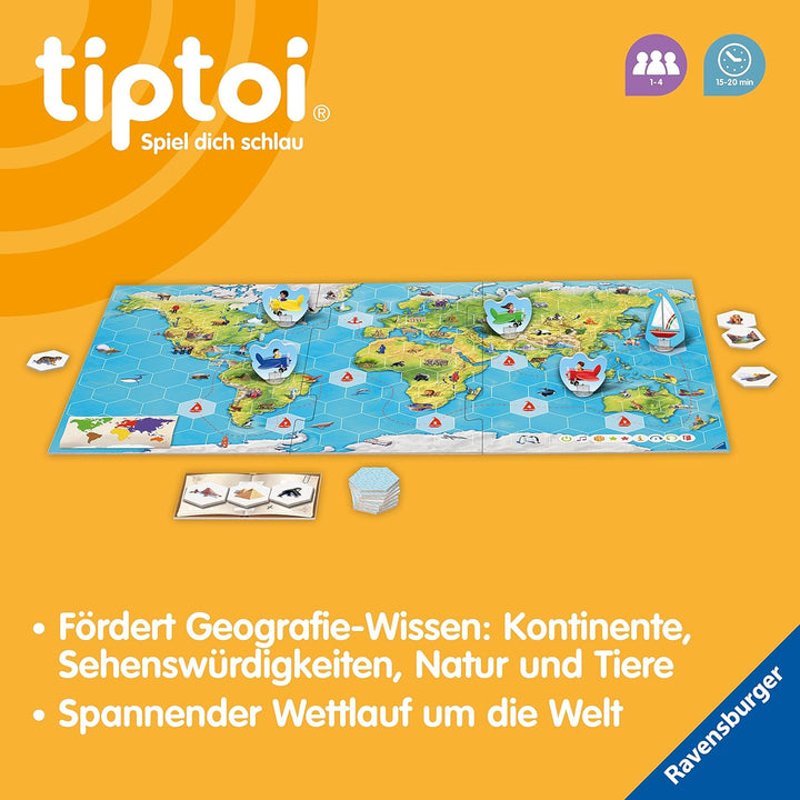 Ravensburger tiptoi Spiel 00117 Unsere Reise um die Welt - Lernspiel ab 4 Jahren, lehrreiches Geogra