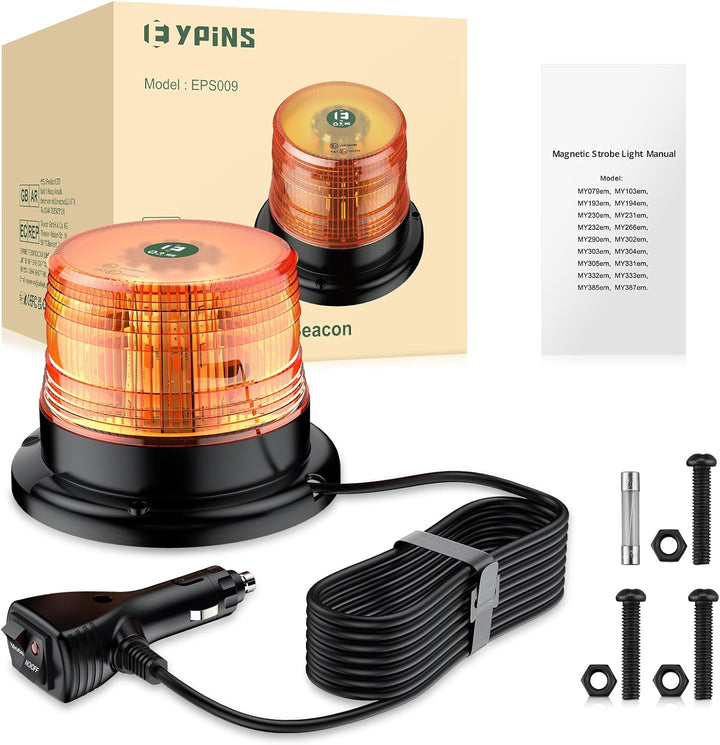 EYPINS 40 LED Rundumleuchte, 40W Auto Warnleuchte, Rundumleuchte Orange, Magnet Warnlicht Blinkleuch