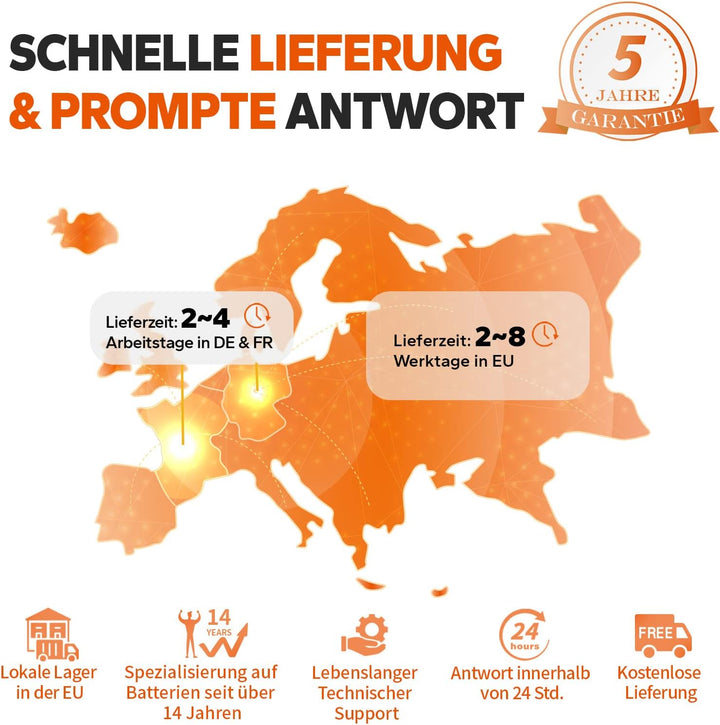 LiTime LiFePO4 12V 50Ah Batterie mit Max. 15000 Zyklen und 10 Jahre Lebensdauer, Eingebautes 50A BMS