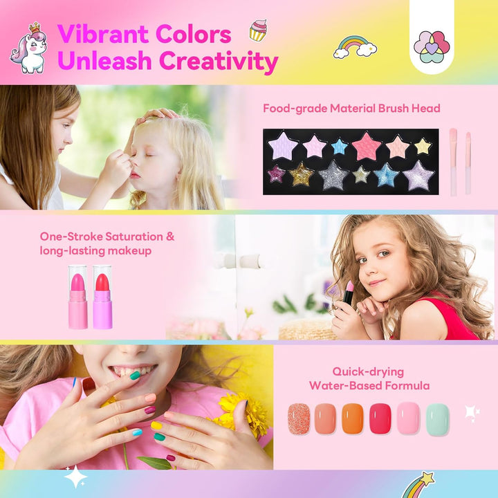 SAVILAND Kinderschminke Set Mädchen Schminkkoffer: All-in-1 Kreativ Kinder Make Up Set Waschbar Schm