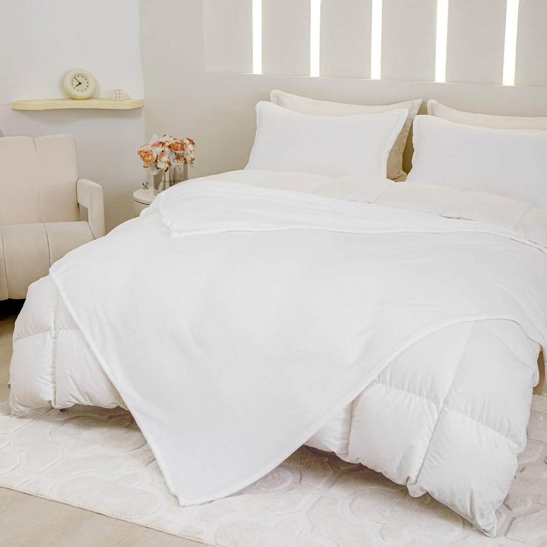 Kuscheldecke Flauschig Winter Warm Weiss Fleecedecke Kuscheldecke 180x200 Weich Kuschelig Flanell Wo