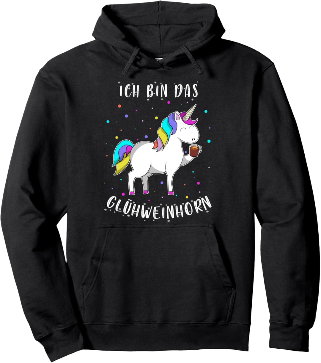 Glühweinhorn Einhorn Weihnachtsmarkt T-Shirt Lustig Geschenk Pullover Hoodie