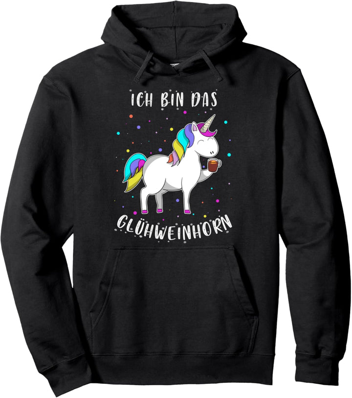 Glühweinhorn Einhorn Weihnachtsmarkt T-Shirt Lustig Geschenk Pullover Hoodie
