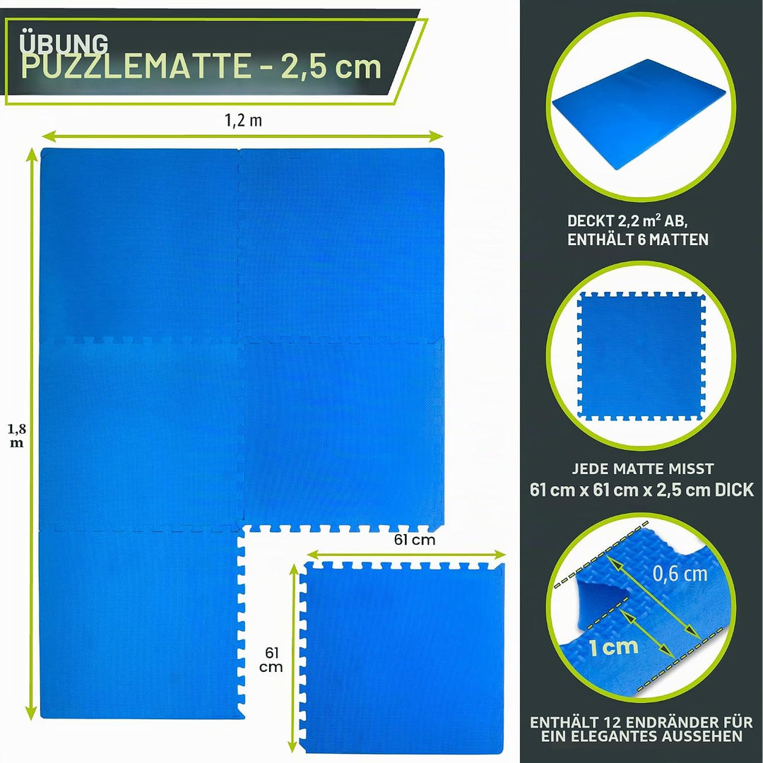 ProsourceFit Extra Thick Puzzle Exercise Mat ¾” and 1", EVA Foam Interlocking Tiles for Protective,