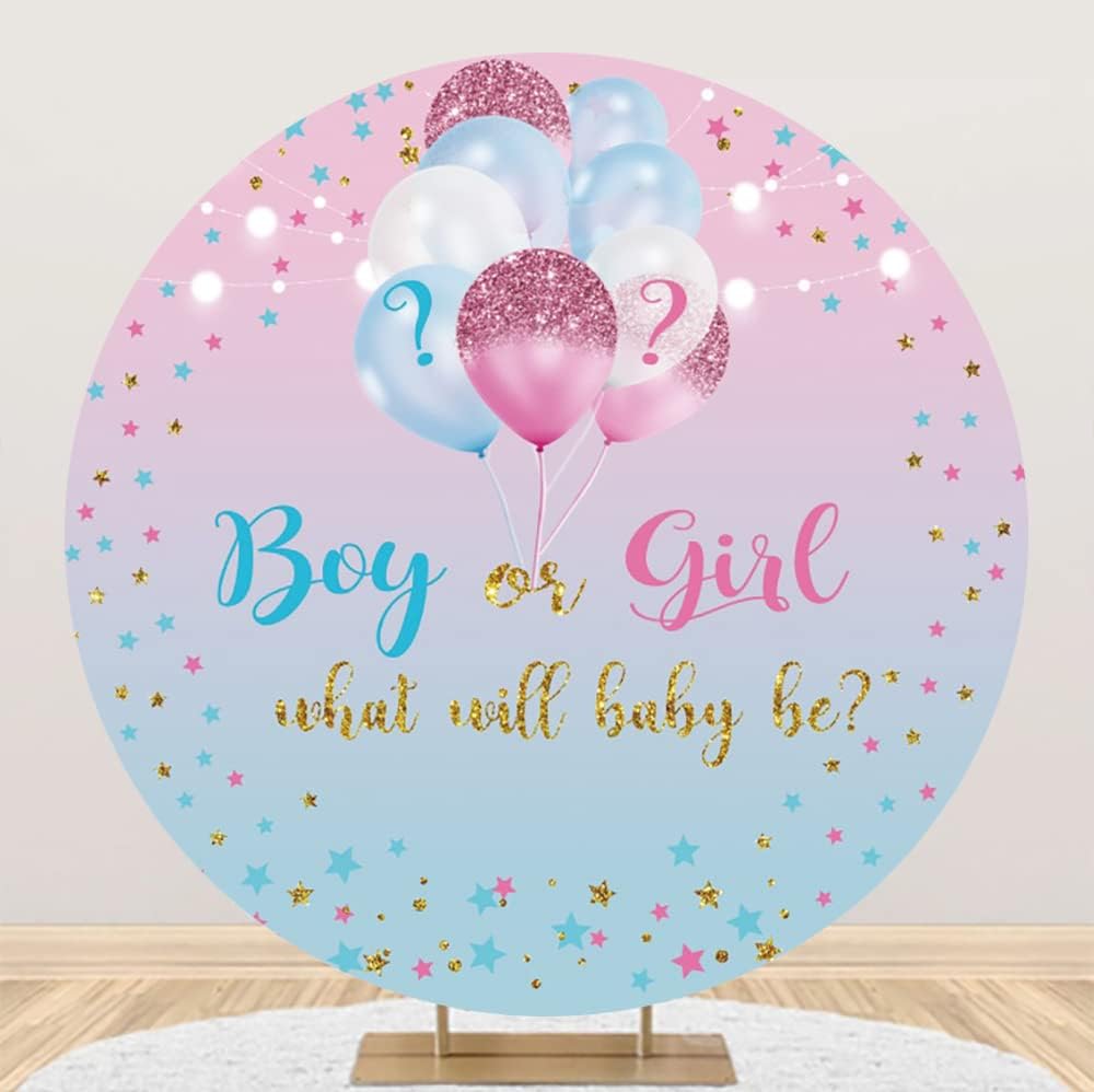 Renaiss 2m Junge oder Mädchen Babyparty Runder Hintergrund Polyester Fotografie Hintergrund Geschlec