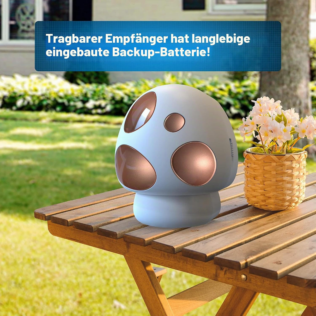 HTZSAFE Solar-Auffahrtsalarm mit Einer Reichweite von 1/2 Meilen – wetterfester, kabelloser Bewegung