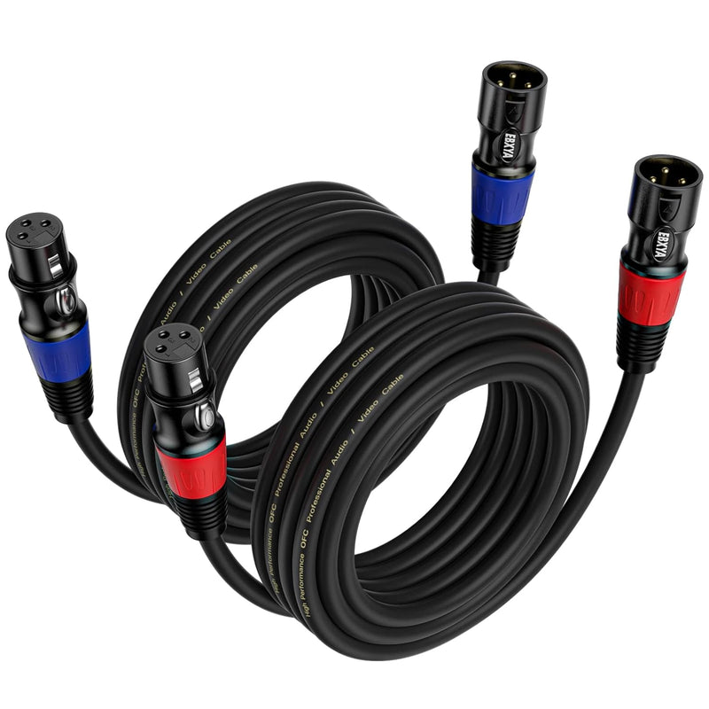 EBXYA XLR Kabel XLR auf XLR Mikrofonkabel 5M 2 Pack 3-Pin symmetrisches XLR Lautsprecherkabel, Steck