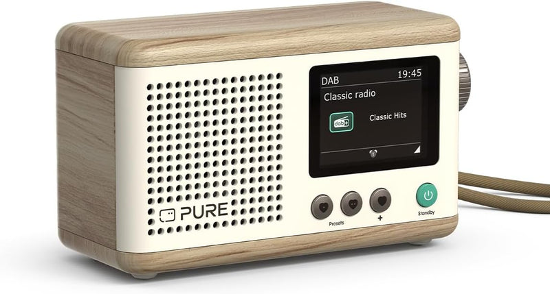 Pure Classic Mini Tragbares Digitalradio – DAB+ & UKW-Radio – Bluetooth 5.3 – 15 Stunden Akkulaufzei